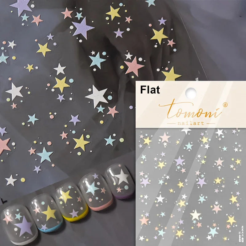 Dreamy Moon Star Cloud Butterfly Starrylight Rhinestone 5D Soft Embossed Relief Nail Art Sticker 3D Decal Decoration Manicure (ONLINE ORDER ONLY)