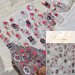 Watercolor Style Colourful Rose Flower Embossment Romantic Garden 5D Self Adhesive Nail Art Decoration Stickers Manicure Decals (ONLINE ORDER ONLY)