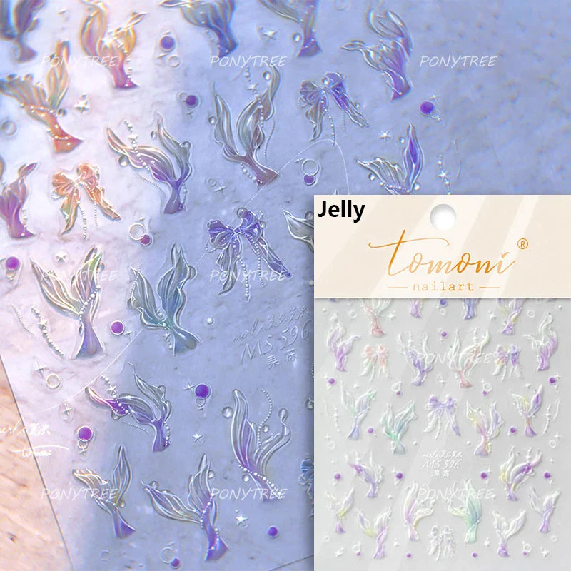 Summer Beach Bikini Watermelon Strawberry Ice Cream Soda Coconut Tree Fan Juice Crab Nail Art Decoration Stickers Manicure Decal (ONLINE ORDER ONLY)