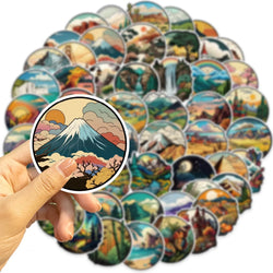 10/50PCS World Famous City Landmark Landscape Stickers Aesthetic Travel Beautiful Scenery Decals Laptop Phone Luggage Sticker (ONLINE ORDER ONLY)