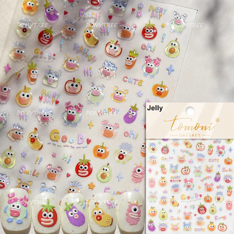 Sweet Cookies Biscuit Snack Delicious Doughnut Savoury Food Bicky Croissant Cheese Pudding Baguette Chic Nail Art Stickers Decal (ONLINE ORDER ONLY)