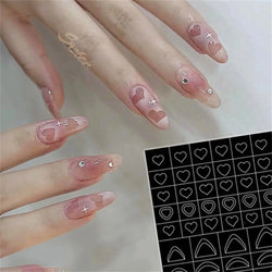 1PC Hollow Airbrush Design Nail Art Hollow Stencils Sticker Love Star Snowflake Butterfly Butterfly French Decal Slider Decors * (Online Order Only)