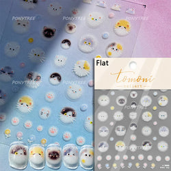 Cute Kapibala Halo Dyeing Kabibara Giant Rat Guinea Pig Cavy Lovely Expression Orange Adhesive Nail Art Stickers Manicure Decals (ONLINE ORDER ONLY)