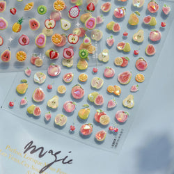 Fruit Paradise Guava Strawberry Pear Peach Orange Watermelon Pitaya Cherry Kiwifruit Pineapple Nail Art Stickers Manicure Decals (ONLINE ORDER ONLY)