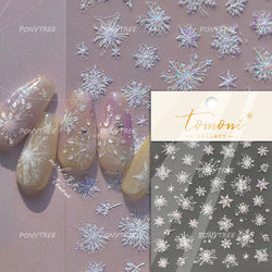 Shiny Pink Silver Hot Stamping Snow Adhesive Nail Art Sticker Snowflake Rhinestone Manicure Decal Nail Supplies for Professional (Online Order Only)