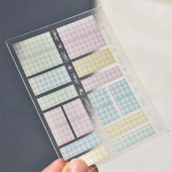 Charming Geometric Black Khaki Brown Grid Houndstooth Snowflake Flat Chic  Adhesive Nail Art Decoration Stickers Manicure Decals (Online Order Only)
