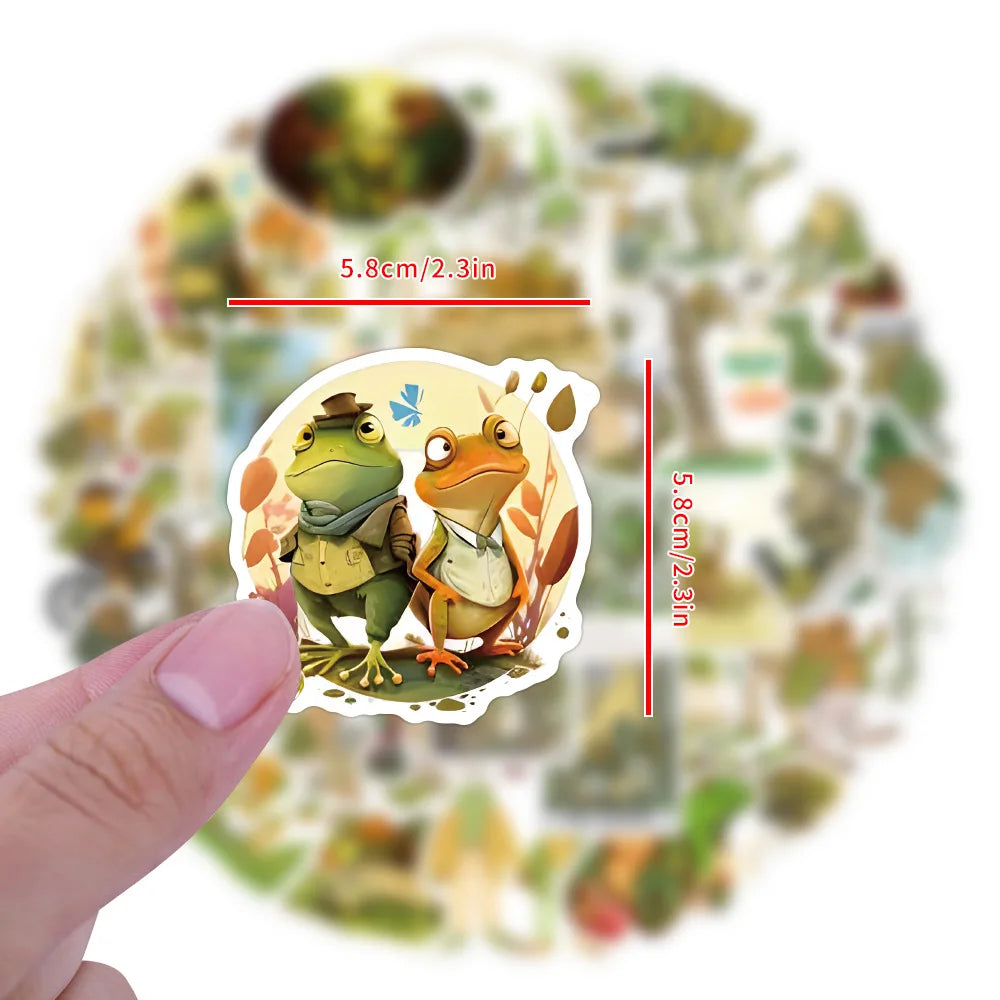 10/30/50PCS Frog and Toad Stickers Picture Book Animation Sticker Luggage Laptop Phone Guitar Car Bike Skateboard Cartoon Decals (ONLINE ORDER ONLY)