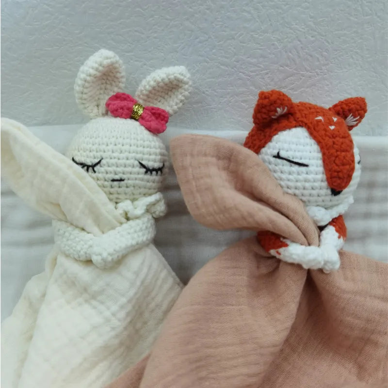 Baby Bib with Sleeping Animals Rattle (ONLINE ORDER ONLY)