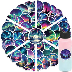 50Pcs Northern Lights Art Cartoon Stickers Mobile Phone Case Luggage Skateboard DIY Decorative Waterproof Stickers For Toy (ONLINE ORDER ONLY)