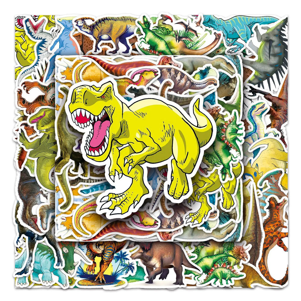 Dinosaur Stickers Pack - Waterproof Cartoon Decals for Kids, Skateboards, Laptops, Cars, Bikes (ONLINE ORDER ONLY)