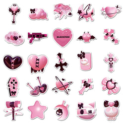 10/30/50PCS Ins Style 2D Pink Cartoon Stickers Decals For Motorcycle Notebook Phone Bike Suitcase Guitar Kids Sticker Toys Gift (ONLINE ORDER ONLY)