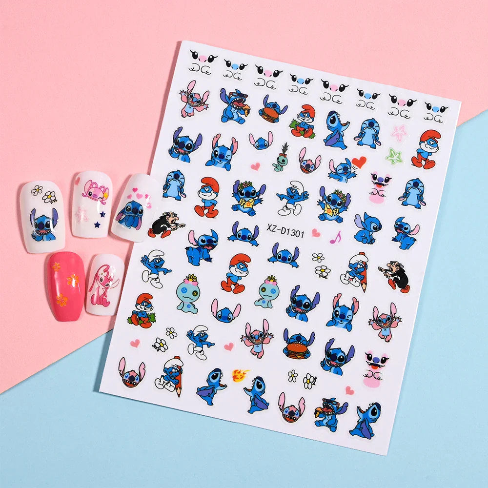 1PCS Disney Mickey Series Nail Stickers Cute 3D Minnie Nail Decorations Valentine's Day Christmas Self-Adhesive Nail Supplies *& (ONLINE ORDER ONLY)