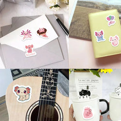 500pcs Cute Cartoon Axolotl Stickers Children Reward Label Encouragement Scrapbooking Decoration Stationery Animals Sticker Toys (ONLINE ORDER ONLY)