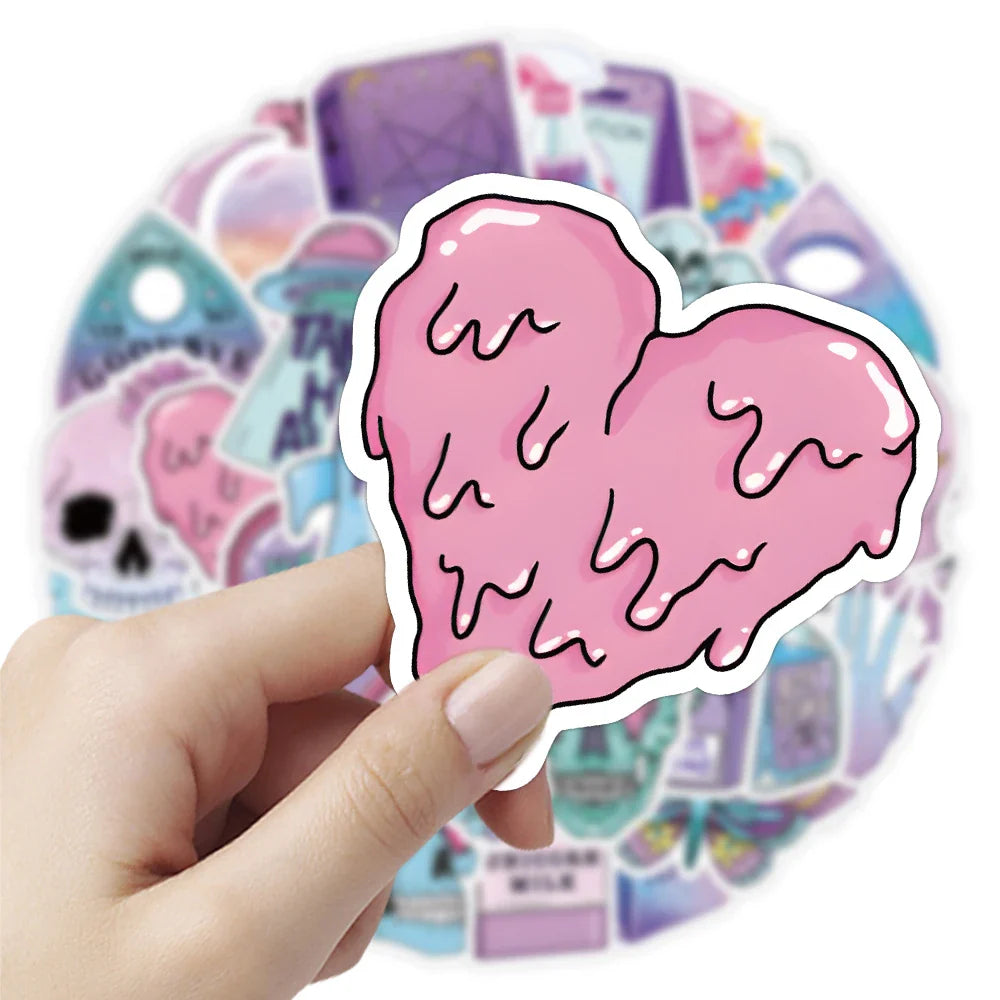 10/30/50pcs Gothic Magic Skull Cartoon Stickers Decals Laptop Car Phone Motorcycle Fridge Bike Cool Waterproof Sticker Kids Toys (ONLINE ORDER ONLY)