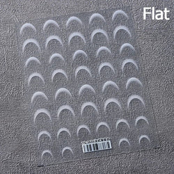 Chic Halo Dyeing Zebra Stripes Tender Black White Line Design Crescent Moon Arc Adhesive Nail Art Sticker Relief Manicure Decals (Online Order Only)