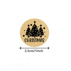 100-500pcs Brown Christmas Labels Sealing Sticker Aesthetic Kraft Paper Thank You Stationery Supply Decorative Scrapbook (ONLINE ORDER ONLY)