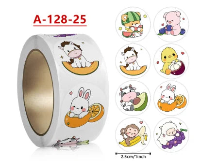 500pcs /rolls  Kids lnspirational Stickers Cute Animal Stickers Reward Stickers Kids Stickers Wholesale self-adhesive Labels (Online Order Only)