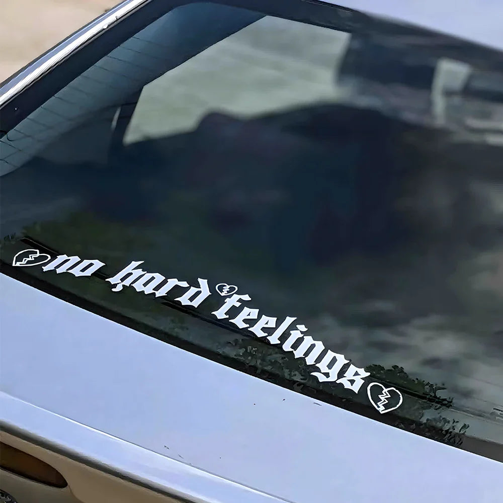 No Hard Feelings Windshield Rear Window Decal Car Sticker Banner JDM Vinyl Graphics Stance External Accessories Vinyl Decals (ONLINE ORDER ONLY)