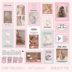 30Pcs Korean Ins Cute Girl Heart Scrapbooking Stickers Hand Account Idol Card Album DIY Phone Deco Material Stationery Sticker (ONLINE ORDER ONLY)
