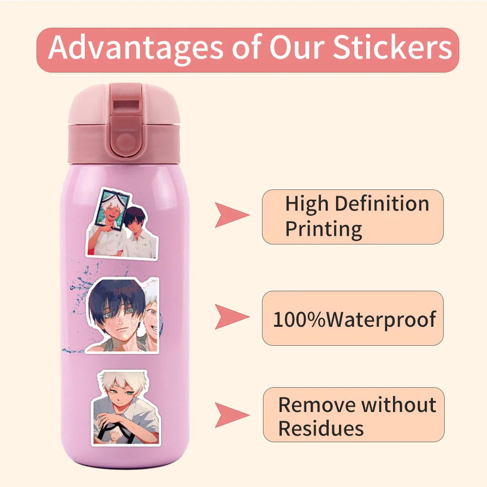 50pcs The Summer Hikari Died Stickers Cool Yoshiki Hikaru Sticker Laptop Bike Skateboard Suitcase Bike Aesthetics Decals (ONLINE ORDER ONLY)