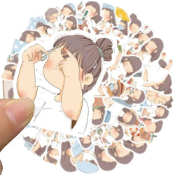 Cute Fat Girl Stickers 10/50PCS Waterproof Decals for Laptop, Phone, Scrapbook, Luggage, Diary (ONLINE ORDER ONLY)
