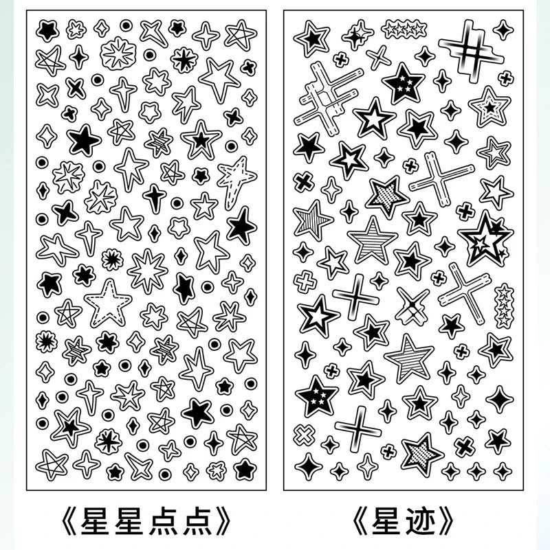 1Pc New Cute Star Resin Stickers Idol Card Deco Scrapbook DIY Material Girls Nails Decoration Stationery Stickers (ONLINE ORDER ONLY)