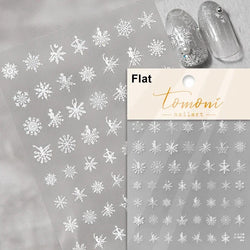 Shiny White Pink Blue Gold Snowflakes Hexagon Water Bubbles Winter 5D Self Adhesive Nail Art Stickers Rhinestone Manicure Decals (ONLINE ORDER ONLY)