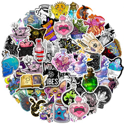 10/30/50pcs Cool Art Gothic Magic Apothecary Witch Crystal Stickers Skateboard Motorcycle Car Laptop Funny Sticker Decal Kid Toy (ONLINE ORDER ONLY)