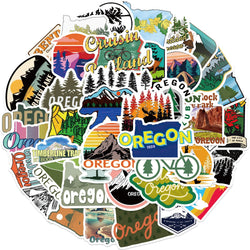 50Pcs Oregon America State Sticker For Laptop Luggage Phone Suitcase Skateboard Styling DIY Decal Pegatina Aufkleber Toy Decal (Online Order Only)