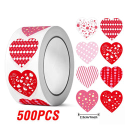 100-500pcs Heart-shaped Wedding Sticker Label Self-adhesive Sealing Decoration Sticker Invitation Label Birthday Party Stickers (ONLINE ORDER ONLY)