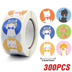 100-500pcs Thank You Cats Stickers For Kids Reward Stickers Thanksgiving Labels Toys 6 Beautiful Designs Stationery stickers (ONLINE ORDER ONLY)