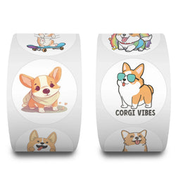 100-500pcs Cute Cartoon Dog Stickers for Kids Children's Packaging Animal Reward Sealing Label DIY Album Stationery Sticker (ONLINE ORDER ONLY)