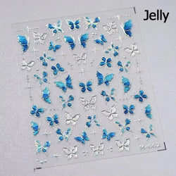 Delicate Tender Purple Butterfly Seal Pattern Insect Shiny Golden Stroke Nail Art Decoration Sticker Dressy Laser Manicure Decal (ONLINE ORDER ONLY)