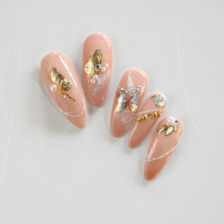 20pcs Laser Shining Aurora Shell Butterfly Nail Stickers 5D Nail Art Design Decals DIY Manicure Y2K Bronzing Stickers For Nails* (ONLINE ORDER ONLY)