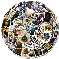 10/50Pcs Cool Dark Gothic Skull Poison Pharmacist Bottle Stickers Label Graffiti Fridge Laptop Skateboard Waterproof Sticker Toy (ONLINE ORDER ONLY)