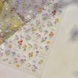 Dried Flower Butterfly Wildflowers Daisy Lily Moth Orchid Garden Self Adhesive Nail Art Stickers Chic Manicure Decals Wholesale (ONLINE ORDER ONLY)
