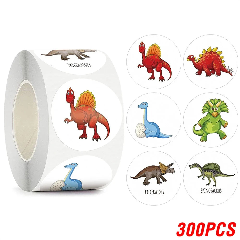 100-500PCS Children's Cartoon Stickers Little Dinosaur Pattern Kids Stationery Supplies School Teacher Supplies Reward Stickers (Online Order Only)