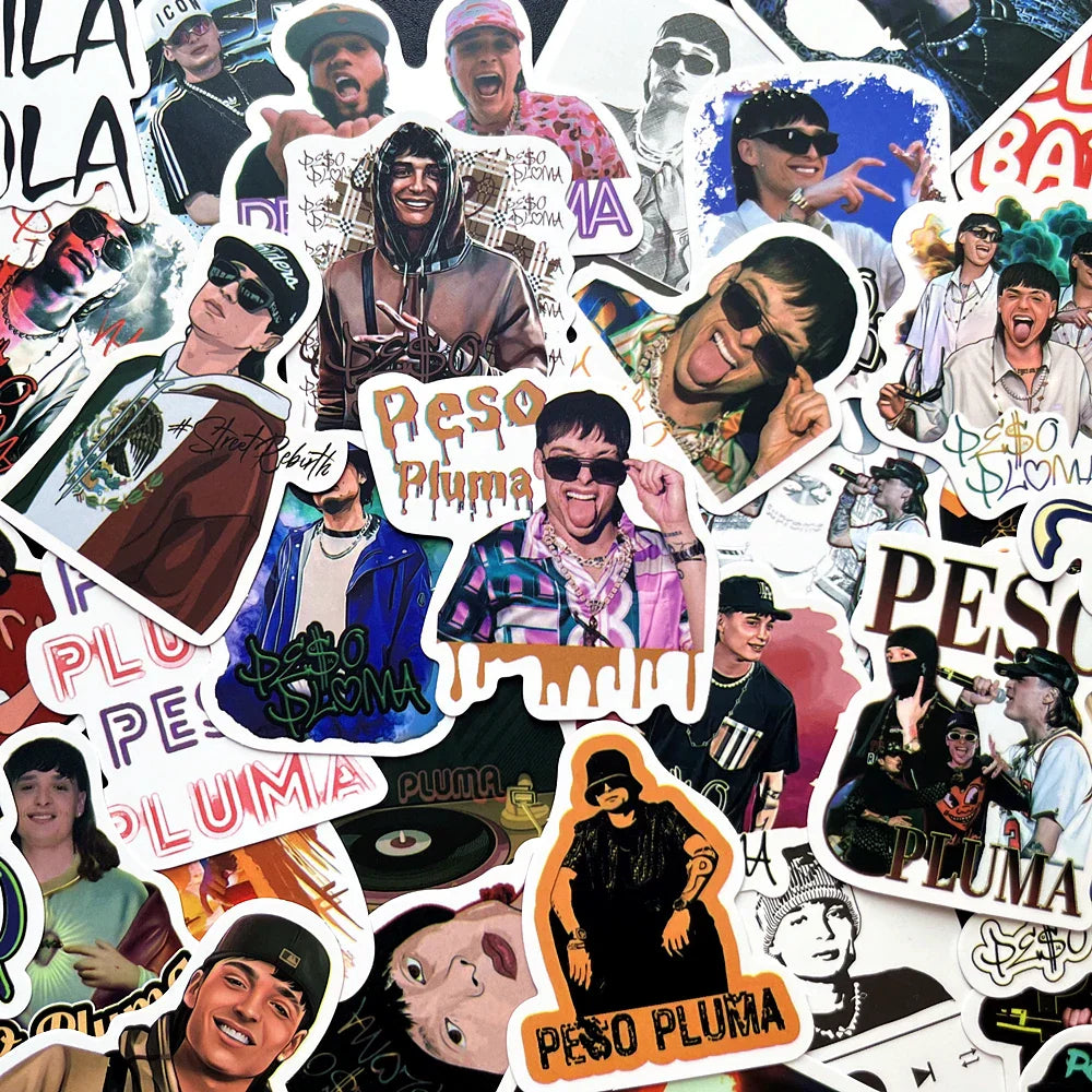 Peso Pluma Stickers 10/50pcs Waterproof Decals for Skateboard, Phone, Bike, Guitar, Wall (ONLINE ORDER ONLY)