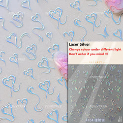 Line Love Heart Arc French Romantic Curve Punk Attitudinal Hollow Geometric Figure Adhesive Nail Art Stickers Manicure Decals (Online Order Only)