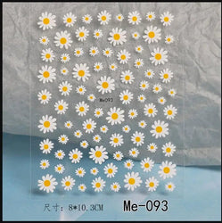 1PC Elegant 3D Daisy Flower Nails Art White Florals Petals Flowers Back Glue Nail Stickers Gel Polish Sticky Manicure Decoration (ONLINE ORDER ONLY)