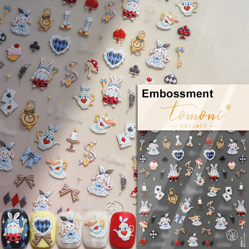 Cookies Chocolate Love Heart Flower Bowknot Rabbit Bunny Lace Bear Star Bouquet Rabbit Adhesive Nail Art Sticker Manicure Decal (ONLINE ORDER ONLY)
