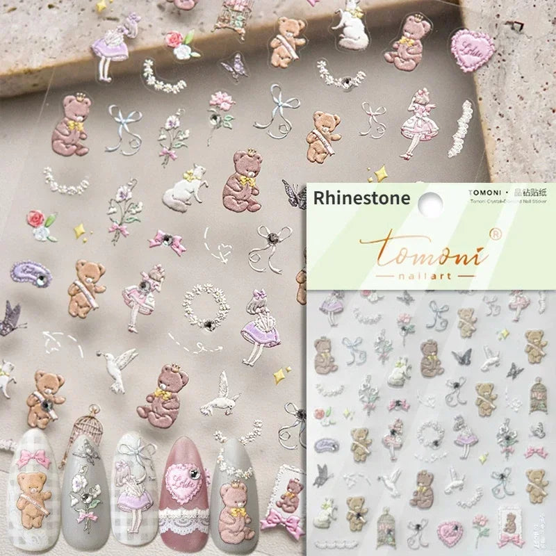 Cookies Chocolate Love Heart Flower Bowknot Rabbit Bunny Lace Bear Star Bouquet Rabbit Adhesive Nail Art Sticker Manicure Decal (ONLINE ORDER ONLY)