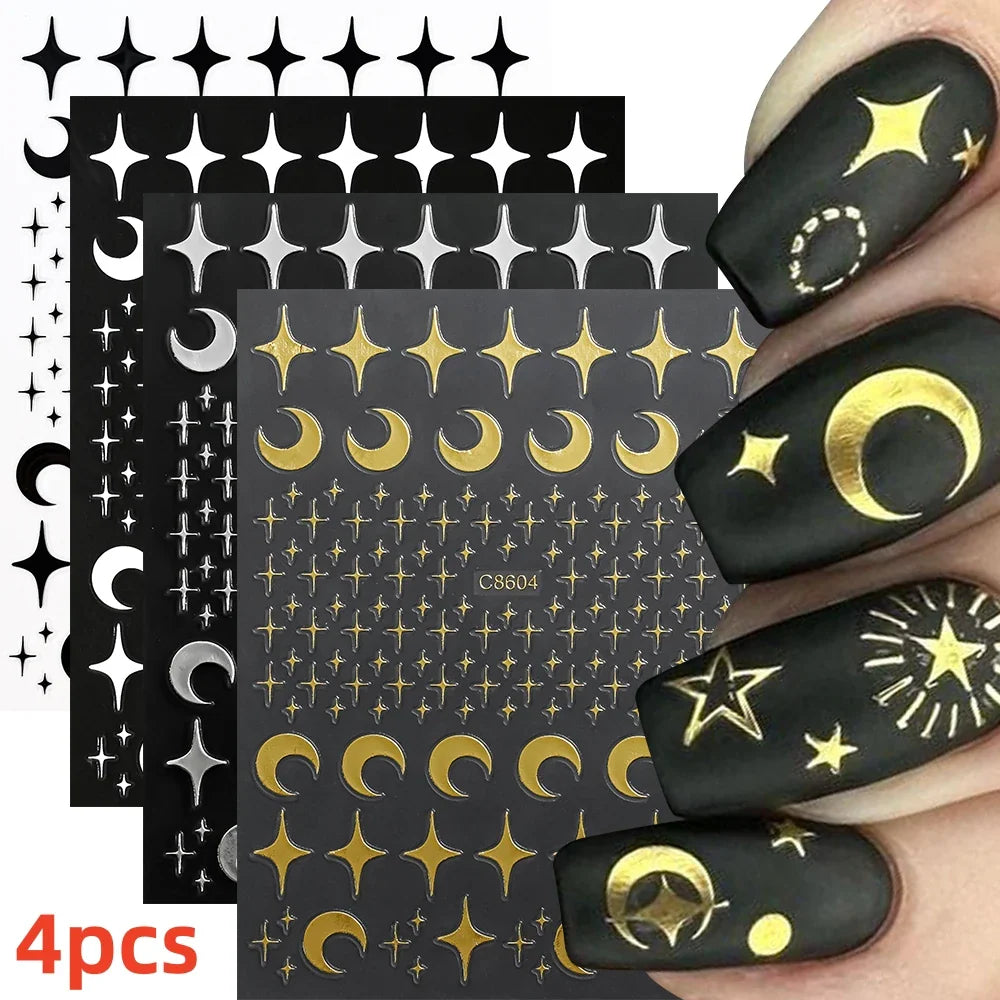 5/8Pcs 3D Hawaiian Flowers Nail Art Stickers Summer Decors with Tropical Leaves Slider Vibrant Pink & White Flowers for Parties* (ONLINE ORDER ONLY)