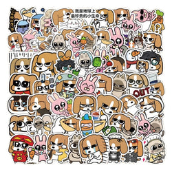 60pcs Beagle Siamese Cartoon Stickers for Suitcase, Water Cup, Stationery, Phone, Car, Laptop, Refrigerator (Online Order Only)
