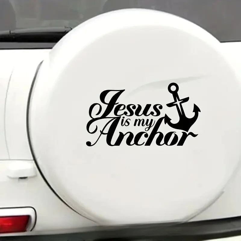 “Jesus is my Anchor” Stickers，Christian God Car Body Bumper Vinyl Decal Car Accessories，for Car Truck Motorcycle ,Self-adhesive (ONLINE ORDER ONLY)