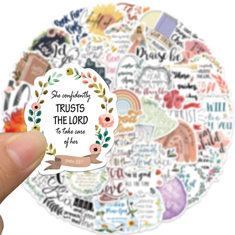 10/30/52PCS Jesus Bible Sticker Aesthetic Sketchbook PVC Laptop Diary Decoration Scrapbooking School Stationery Supply for Kids (Online Order Only)