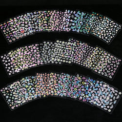 30 Sheet 3D Flower Nail Stickers Decals 6.5*5cm Transparent White Floral Leaf Butterflies Heart Nail Art Adhesive Strip Supplies (ONLINE ORDER ONLY)