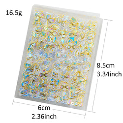 20Pcs Holographic Butterfly Nail Sticker Laser Gold & Sliver Butterfly Adhesive Decal 8.5x6cm 3D Glitter Foil DIY Manicure Decor (Online Order Only)