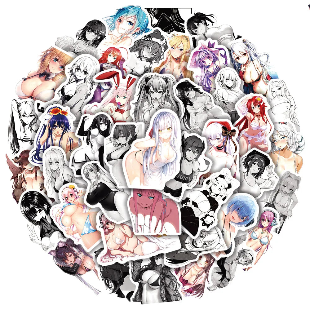 50/100Pcs Sexy Girl Hentai Waifu Bunny Girl Anime Sticker Bicycle Guitar Suitcase Notebook Motorcycle Graffiti Stickers Gift (ONLINE ORDER ONLY)