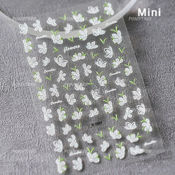Delicate Shiny Pink Flower Blue Hairpin with Flower Decoration Self Adhesive Nail Art Stickers Pearl Rhinestone Manicure Decals (Online Order Only)
